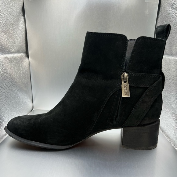 Vionic Sienna Suede Ankle Boots Leather Waterproof Black Buckle Women's Size 7.5 - Picture 4 of 10